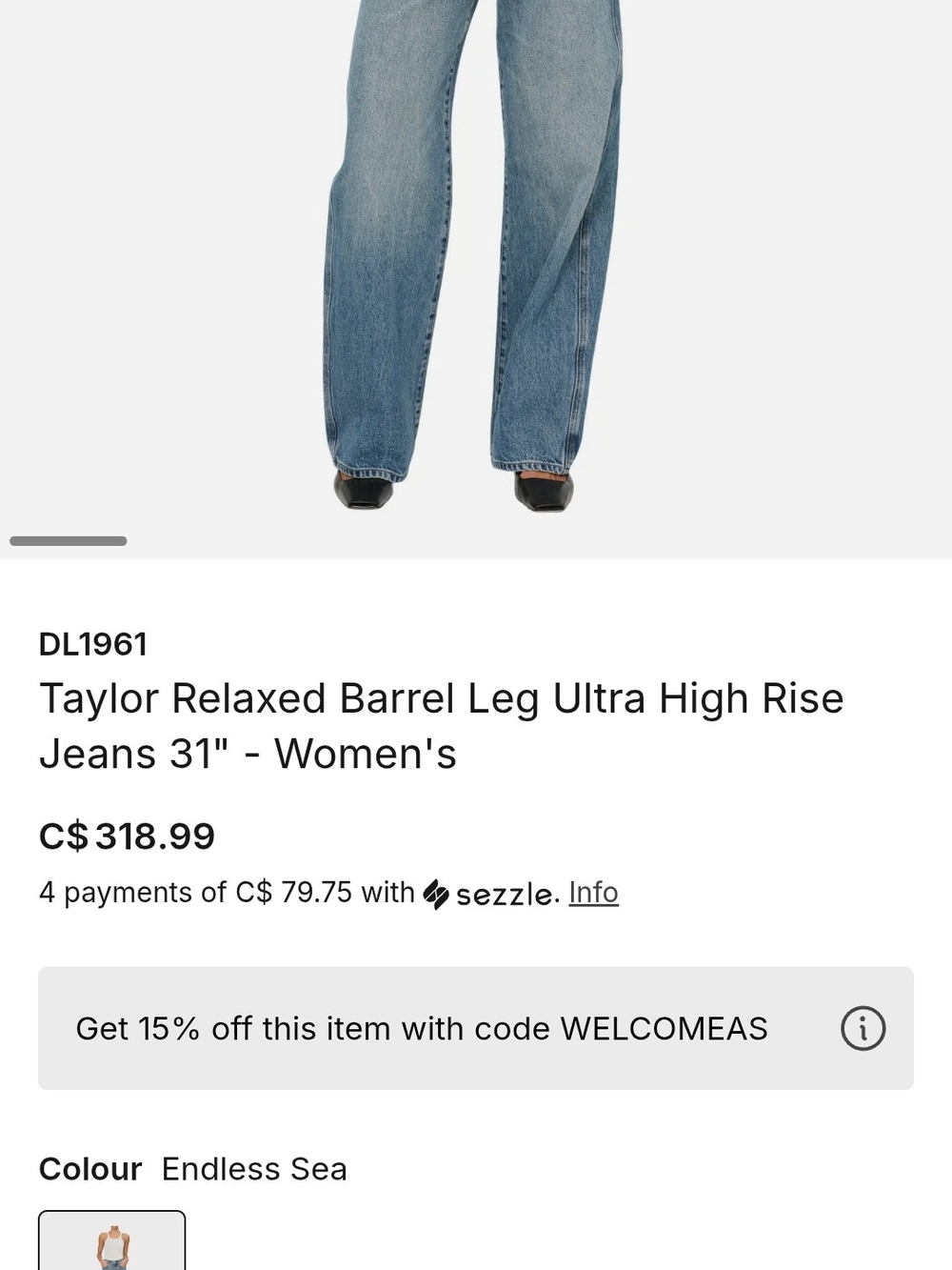 DL1961 Taylor Relaxed Barrel Leg Ultra High Rise Jeans